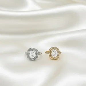 Bague Crystal Rectangle – Acier inoxydable 🇫🇷