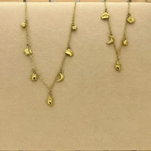 Parure Charms Dorés – Acier inoxydable 🇫🇷